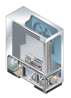 Die Luft/Wasser-WärmepumpenGerätefamilie reicht jetzt von 9 bis 40 kW und erreicht COP-Werte von bis zu 3,8