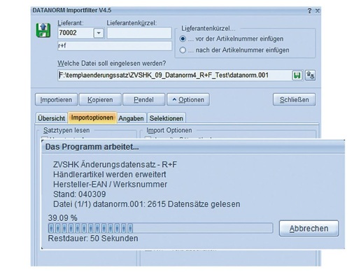 Mit dem Änderungsdatensatz werden die EAN in den Groß-handelsdatenstamm eingespielt. Die Vorteile für die Handwerkspraxis liegen auf der Hand: In seiner kaufmännischen Software kann der Fachbetrieb über die Artikelnummernsuche Großhandelsdatensätze und somit auch GH-Angebote für dasselbe Herstellerprodukt miteinander vergleichen