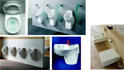 1 Versteckspielen verboten: Das wandhängende WC Wadis ohne Spülrand soll die Entstehung von Bakterienherden verhindern und eignet sich für den Einsatz in Justizvollzugsanstalten2 FlushTimeControl: zeitgesteuertes Spülsystem für Centaurus-Urinale3 Wasserlos: neue Urinale ­Renova Nr. 1 Plan für ­öffentlich-gewerbliche ­Sanitärräume4 Der speziell entwickelte Kind Waschtisch (60 x 40 cm) kann in der jeweils idealen Höhe angebracht werden5 Wie bereits in der SBZ angekündigt: Kludi komplettiert zur ISH das Programm Esprit home bath concept zur kompletten Kollektion