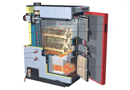 Die Scheitholzkessel-Reihe S3 Turbo von Fröling bietet u.a. einen Füllraum für Halbmeterscheite, eine Schwelgasabsaugung sowie ein drehzahlgeregeltes Saugzuggebläse