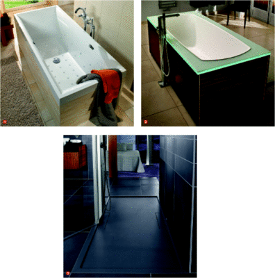 1 Villeroy & Boch hat seine Whirlwannen hinsichtlich Funktion und Design komplett überarbeitet, wie hier das System Ultimate Fitness2 My Art Emotion: Badewannen mit individueller Randgestaltung und passender Wannenverkleidung United3 Update: Die ­flachen Squaro-Duschwannen von Villeroy & Boch