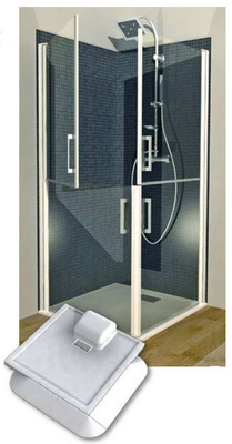 Fast ohne Schwelle kann eine Duschtasse mit integrierter Pumpe an nahezu jeder Stelle im Haus integriert werden