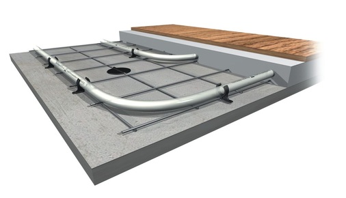 In Verbindung mit dem Difustop-Heizrohr PE-Xa 10x1 mm lässt sich beim Flächenheizsystem Clickjet S eine Aufbauhöhe von 20 mm realisieren