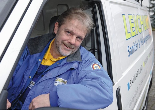 Michael Schellenberger ist einer von insgesamt 18 Mitarbeitern der ­Firma Leichum Sanitär + Heizungstechnik. Das Unternehmen in Frankfurt-Bockenheim besteht seit über 100 Jahren