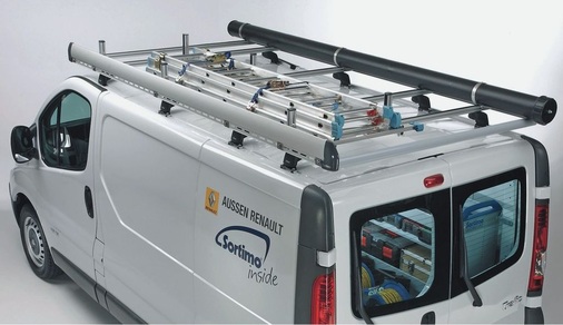 Das neue TopSystem von Sortimo ist individuell auf Nutzerprofile anpassbar und bietet die Grundlage für zahlreiche Komponenten, um Langgut oder Leiter sicher transportieren zu können