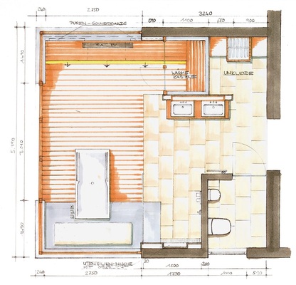 Siegerentwurf von ­Elisabeth Naben­hauer in der Kategorie „Best Ager“ beim 3. SBZ-Kreativ-Wettbewerb. www.sbz-online.de bietet unter Downloads den Plan in groß und einen Artikel rund um die prämierte Badplanung.