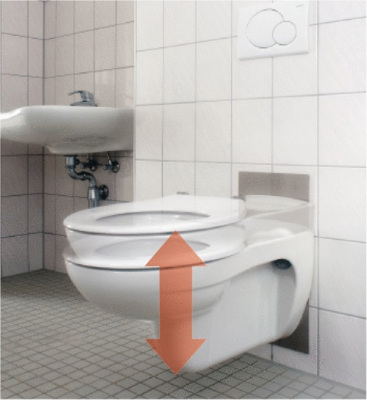 Mit dem Duofix Wand-WC-Element lassen sich die Toiletten um 8 cm in der Höhe verstellen - © Alle Bilder Geberit

