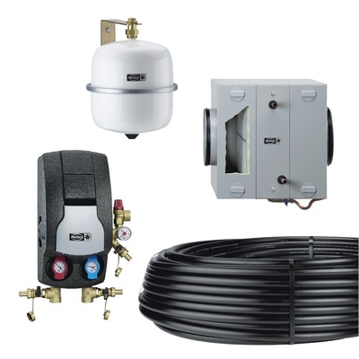 6 Moderne Systemtechnik, wie hier von Helios, bindet auch regene­rative Energien ein. Erdwärmetauscher ­optimieren die Effizienz derLüftungsgeräte. Das flexible, fertig isolierte IsoPipe-Luftverteilsystem übernimmt die Zu- und Abführung im Gebäude