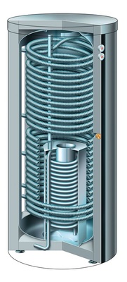 3 Kombispeicher mit Schichtladeeinrichtung und integrierter Trinkwassererwärmung.