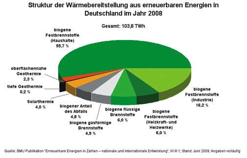 Die Biomasse ist wichtigster erneuerbarer Energieträger im Wärmemarkt.