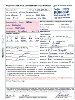 Durchgeführte Leitungskontrollen müssen protokolliert werden; ein Prüfprotokoll-Formular steht unter www.sbz-online.de zum Download bereit.