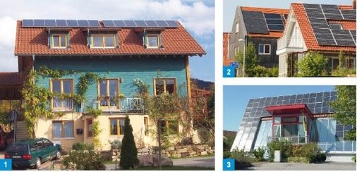 1. Bei PV-Anlagen ist es wichtig, dass das Dach nicht von umliegenden Bäumen oder Häusern verschattet werden kann.<br />2. Wenn Solaranlagen im Pulk auftreten, ist das oft ein Hinweis auf ein gutes Handwerkermarketing.<br />3. Hier werden die PV-Module zum Bestandteil einer interessanten Architektur.