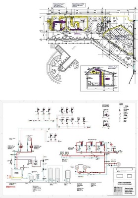 In den Saunen erfolgt die Übergabe über Heizregister mit einer Wärmeleistung zwischen 16 und 46 kW. Daraus ergeben sich Zulufttemperaturen in der Sauna von bis zu 120 °C. 15 Systemair-Thermoventilatoren vom Typ KBT 200 bis KBT 280 stellen die Luftleistungen zwischen 2100 bis 4400 m³ pro Stunde zur Verfügung. Fünf KE-/KT-Kanalventilatoren für Luftmengen zwischen 930 und 7000 m³/h kamen dort zum Einsatz, wo hohe Druckverluste überwunden werden mussten.Ein zentraler 1300-kW-Gaskessel erzeugt genug Heißwasser, um mit 160 °C Vor- und 130 °C-Rücklauftemperatur die Heizregister in den Saunen effizient mit Wärme zu versorgen. Vom Gaskessel werden zwei Versorgungskreise angefahren. Die Außensaunen sind dabei mit 190 bis 350 kW, das Saunaparadies mit 310 bis 900 kW Leistung veranschlagt. Die Volumenströme liegen je nach Positionierung der Sauna sowie der Dimensionierung der Anbindeleitungen in DN 20 bis DN 32 zwischen 0,6 und 1,32 m³/h.