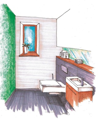 Frisch und beruhigend wirkt sich die grüne Wand auf die Stimmung aus.