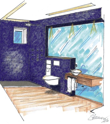 Dunkelblau sorgt für Tiefe und vermittelt Stille.