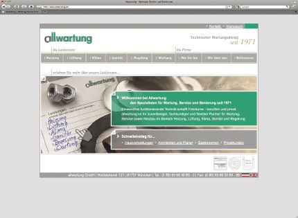 Zur Kommunikation des Unternehmensprofils setzt das Unternehmen unter www.allwartung.de auf einen modernen Internetauftritt mit klaren Strukturen, verständlicher Nutzerführung sowie zielgruppenspezifischer Ansprache.