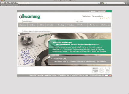 Zur Kommunikation des Unternehmensprofils setzt das Unternehmen unter www.allwartung.de auf einen modernen Internetauftritt mit klaren Strukturen, verständlicher Nutzerführung sowie zielgruppenspezifischer Ansprache.