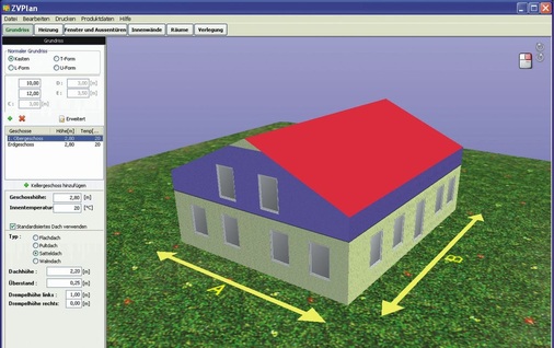 Die Software ZV-Plan kann zu verschiedenen Haus-Typen eine detaillierte Heizlast­berechnung und Vorgaben zur Heizungsmodernisierung liefern.