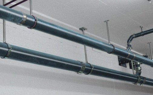 3 Gusseiserne Abflussrohrsysteme mit Sonderbeschichtung sind zum Ableiten von fetthaltigen Abwässern geeignet.
