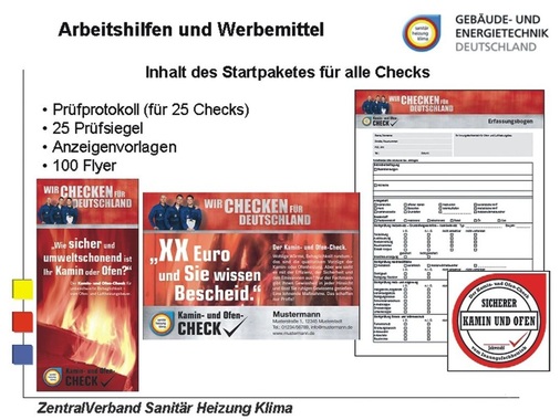 Mit dem Start-Paket bekommt der Innungsbetrieb Anzeigen-Vorlage, Werbeflyer sowie Checklisten.