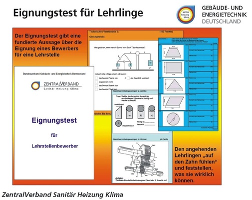 Ein Eignungstest für Lehrstellenbewerber gibt Aufschluss über das Allgemeinwissen des Bewerbers in einzelnen (Technik-)Bereichen.