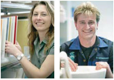 Teamarbeit bei der Mundle GmbH: Badplanerin Maria-Luise Hülse und Bäderbauer Markus Weinbrenner.