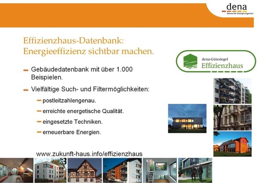 Gute Beispiele zur energetischen Sanierung der unterschiedlichsten Gebäudetypen liefert die Dena-Datenbank mit Hintergrundinformationen.