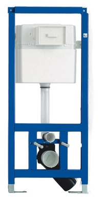 Die Vorwand­elemente zur sicheren Montage wandhängender Sanitärobjekte erlauben sowohl eine direkte ­Beplankung der Elemente, als auch deren Integration in eine Vorwand, beispielsweise in einem Trockenbau-System.