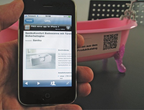Tagging: Mit einem QR-Code ausgestattete Produkte lassen sich per i-Phone mobil merken. Alle Informationen sind online abrufbar.
