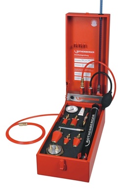 Dichtheitsprüfgerät für Gas- und Wasserleitungen.