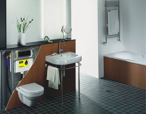 Mit der Vorwandtechnik lassen sich im ­Neubau wie auch im Altbau alle nur denk­baren Einbauvarianten verwirklichen.