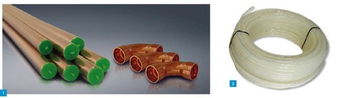 1 Passgenau fügen sich die exzentrisch gedämmten Raxofix-Rohre in die Trittschalldämmung ein.2 Der Wasser sparende Visign Unterputzspülkasten mit den sensitiven Betätigungsplatten Visign for Care bzw. Visign for More von Viega erhielt mit sechs Sternen das höchst mögliche „WELL“-Label.3 Montagefertige, flexible Kupplung Typ 177 QuickVic.