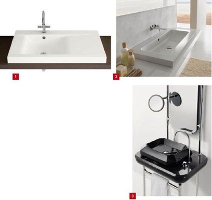 1 Kombination aus engen Radien und weichen Formen: Die Welle stand Pate für das Design der neuen Wasch­tischserie Bettewave. 2 Betteone ist die erste Serie aus Stahl/Email mit durch­gängigem Design für Waschtisch, Badewanne und Duschwanne.3 Bisazza Bagno beschreitet die Profischiene und gab mit The Hayon Collection ihr Debüt auf der ISH.