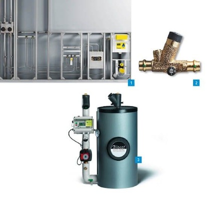 1 Die Spülstation mit Funktion Hygiene+ von Viega wird in der Nutzungseinheit am Ende einer Reihen- oder frei in einer Ringleitung installiert. Dadurch ist Wasseraustausch sichergestellt, wenn die bestimmungsgemäße Nutzung unterbrochen wird.2 Das neue Easytop-Zirkulationsregulierventil von Viega kann sowohl im Steigestrang als auch in der Etagenverteilung eingebaut werden.3 Die Kalkschutzanlagen Biocat WS von Watercryst werden in Ein- und Mehrfamilienhäusern, Krankenhäusern, Hotels, Schulen sowie im gewerblichen und industriellen Bereich eingesetzt.