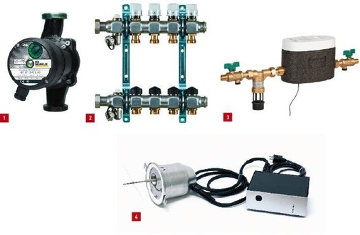 1 Auf der ISH 2011 präsentierte Halm die hocheffiziente Solarumwälzpumpe HEP ST.2 Dynacon – der neue Heizkreisverteiler von TA Heimeier für die Fußbodenheizung.3 Die neue, elektronische Nachfülleinheit NKtronic NK300T von Honeywell lässt sich auch in die Gebäudeleittechnik integrieren. 4 Der Partikelabscheider Zumikron von Kutzner + Weber mit Abscheideraten bis 90 % verfügt jetzt über eine Zulassung des DIBt.
