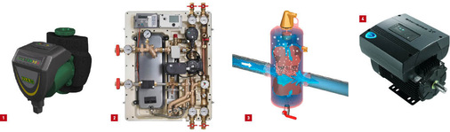 1 Evotron, die Heizungs-Umwälzpumpe

von DAB

Water Technology, ist ausgezeichnet mit Energie-

Effizienzklasse A für minimale Energie und

maximale

Effizienz.2 Die Fernwärmestation DN20/20 von Ewers ist

für Leistungen bis 30 kW ausgelegt.3 Die neue Dual Zone Flow Diversion-

Technologie

von Flamco vereinigt alle bestehenden Techniken,

mit denen Luft und Schmutz von Anlagenwasser

abgeschieden werden kann, in einem System.4 Grundfos entwickelte die spezifisch auf die ErPAnforderungen

und exklusiv auf den Einsatz bei

Pumpen zugeschnittene Produktlinie Grundfos

Blueflux.