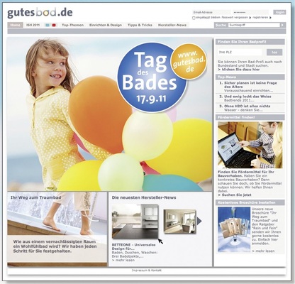 2011 wird das Internet zu einem wichtigen Vermarktungsinstrument beim Tag des Bades. Google-Werbung gehört ebenso dazu wie die Pro­fessiona­­li­sie­rung von www. gutesbad.de.