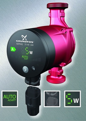 8 Die AutoAdapt-Funktion der Hocheffizienz-Heizungspumpe Alpha2 unterstützt den Heizungsbauer beim hydraulischen Abgleich im Altbau. - © Grundfos
