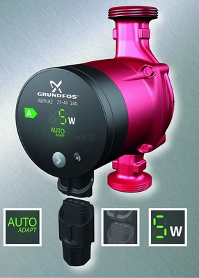 8 Die AutoAdapt-Funktion der Hocheffizienz-Heizungspumpe Alpha2 unterstützt den Heizungsbauer beim hydraulischen Abgleich im Altbau.