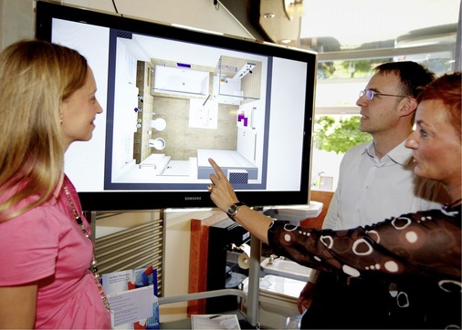 Computerplanung: Der erfolgreiche Abschluss des rund sechsmonatigen Lehrgangs führt zum zertifizierten Badverkäufer. Zwei Monate länger dauert die zusätzliche Qualifizierung zum zertifizierten Badmanager.