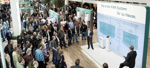Auf der ISH 2011 traf das von Vaillant erstmals vorgestellte Mikro-BHKW Ecopower 1.0 auf großes Interesse.