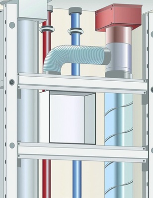 Brandschutzlösung für Lüftungs­anlagen nach DIN 18017-3 mit ­Brandschutz-Deckenschott.