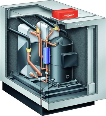 8 Sole/Wasser-Wärmepumpe Vitocal 350-G: RCD-System und elektronisches Expansionsventil gewährleisten in jedem Betriebszustand höchste Effizienz (COP = 4,6 bei B0/W35° C nach EN 14511).