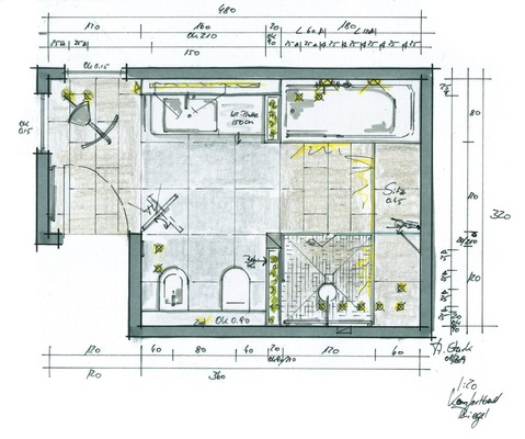 2 Nutzung und Gestaltung des Raums nach architektonischen Grundsätzen unter starker Berücksichtigung von Bewegungsflächen und Nutzungsabläufen.