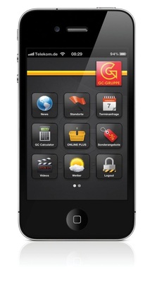 Der Fachhandwerker kann mit der App ortsungebunden und flexibel den Service der GC-Gruppe nutzen.