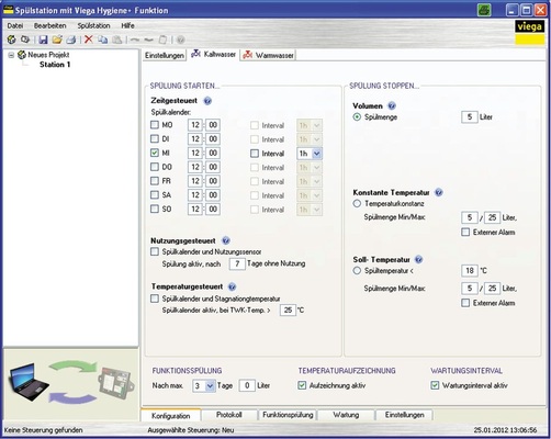 Mithilfe der intuitiv zu bedienenden Software kann die Spülstation individuell eingestellt werden.