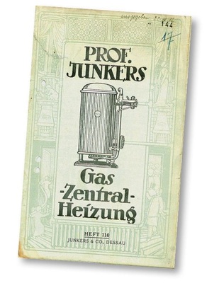 Eine Junkers-Broschüre stellte bereits 1912 die Vorzüge des im selben Jahr in den Markt eingeführten neuen Gas-Heizkessels eingehend dar.