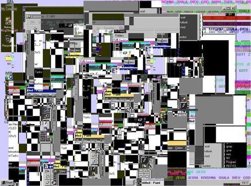 Viren können beispielsweise diesen Bildschirmsalat verursachen.