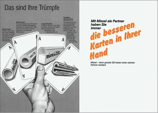 Die Broschüre von 1987 zeigt im Markt etablierte Missel-Produkte im Überblick.