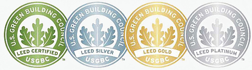 Das US-amerikanische LEED-Zertifikat wird in vier verschiedenen Abstufungen erteilt: LEED, LEED Silver, LEED Gold und LEED Platin. - © LEED
